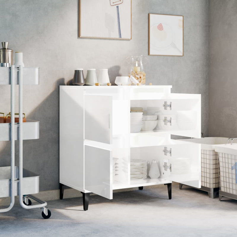 vidaXL Sideboard High Gloss White 60x35x70 cm Engineered Wood