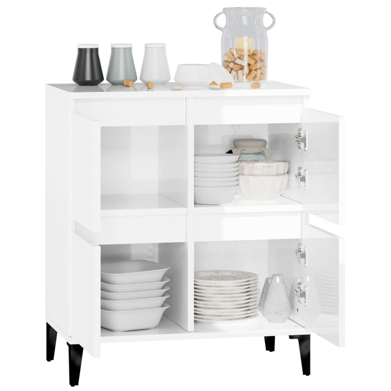 vidaXL Sideboard High Gloss White 60x35x70 cm Engineered Wood