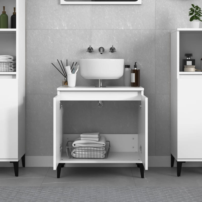 vidaXL Sink Cabinet White 58x33x60 cm Engineered Wood