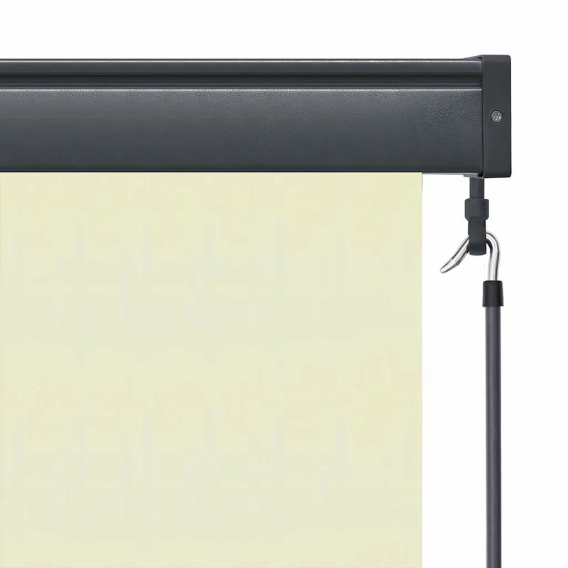 Roller Blind Striped Cream 180 x 250 cm Fabric and Aluminum