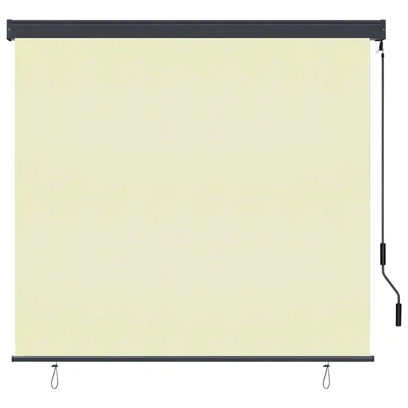 Roller Blind Striped Cream 180 x 250 cm Fabric and Aluminum
