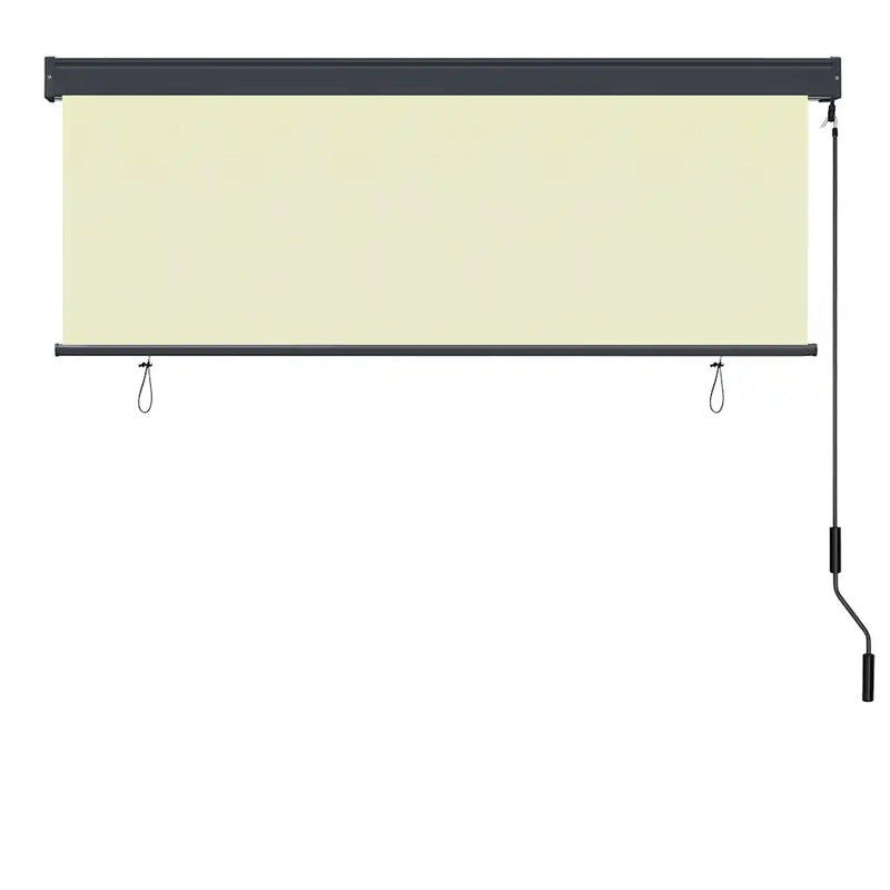 Roller Blind Striped Cream 180 x 250 cm Fabric and Aluminum