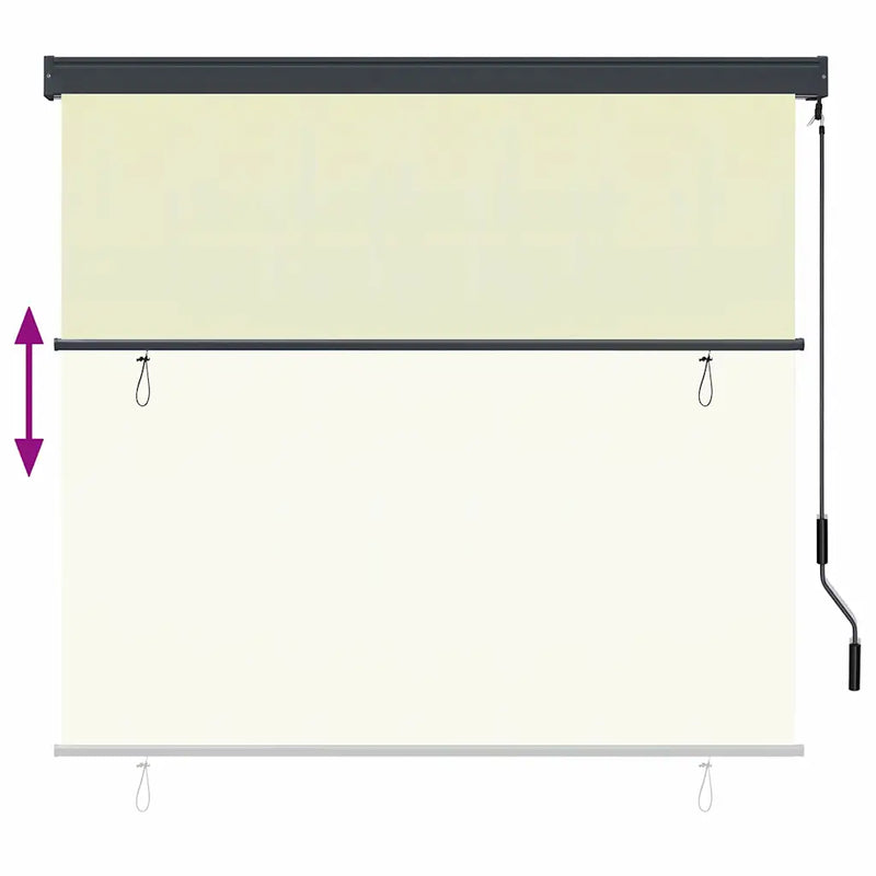 Roller Blind Striped Cream 180 x 250 cm Fabric and Aluminum