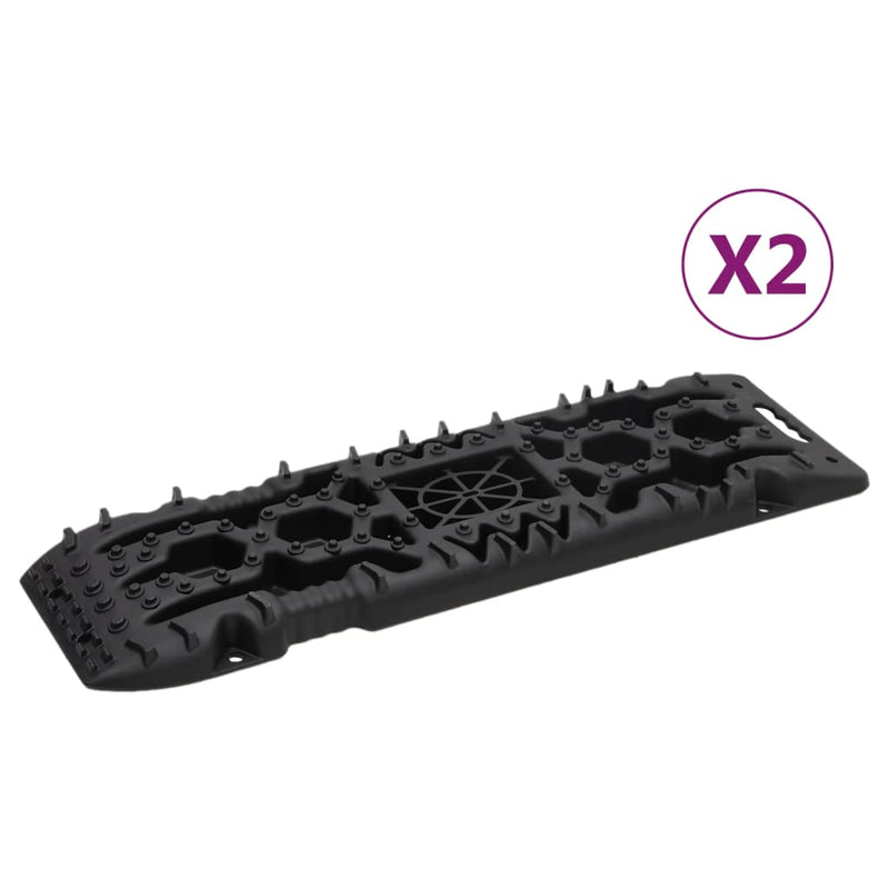 vidaXL Traction Boards 2 pcs Black 107x31x7 cm Nylon