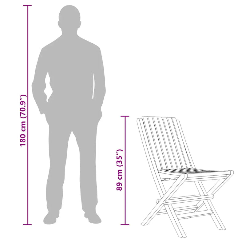 Folding Garden Chairs 2 pcs 47x47x89 cm Solid Wood Teak