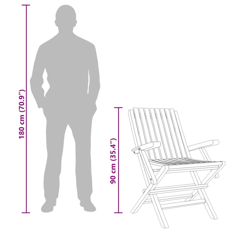 vidaXL Folding Garden Chairs 4 pcs 61x67x90 cm Solid Wood Teak