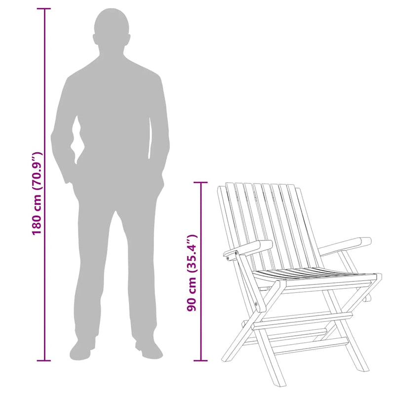 vidaXL Folding Garden Chairs 8 pcs 61x67x90 cm Solid Wood Teak