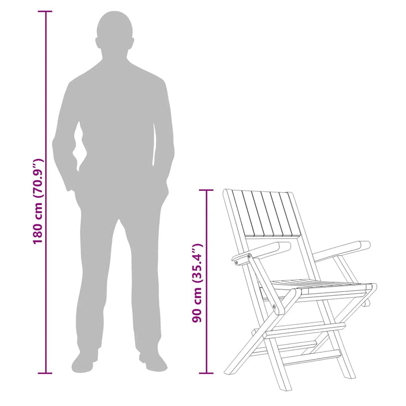 vidaXL Folding Garden Chairs 6 pcs 55x61x90 cm Solid Wood Teak