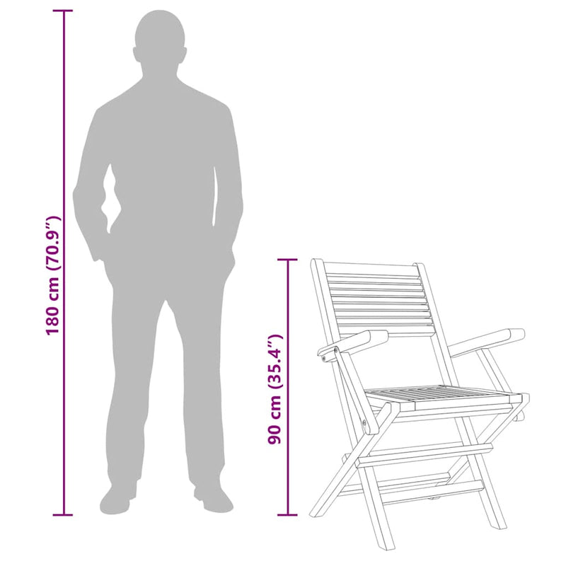vidaXL Folding Garden Chairs 4 pcs 55x62x90 cm Solid Wood Teak