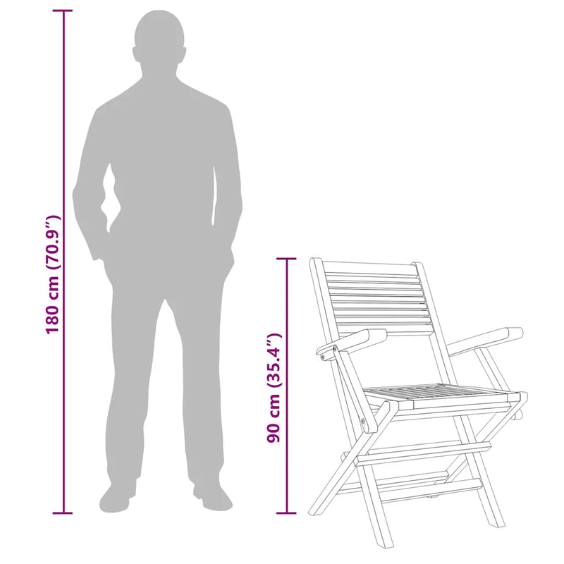 Folding Garden Chairs 6 pcs 55x62x90 cm Solid Wood Teak