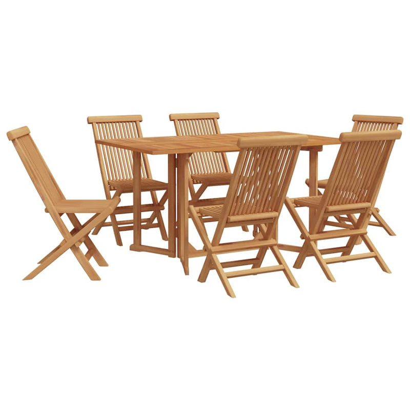 vidaXL Garden Dining Set 7 pcs Brown 140 x 80 x 75 cm Solid Teak wood
