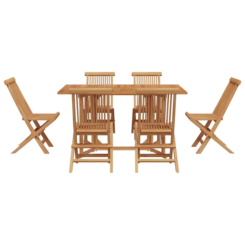 vidaXL Garden Dining Set 7 pcs Brown 140 x 80 x 75 cm Solid Teak wood