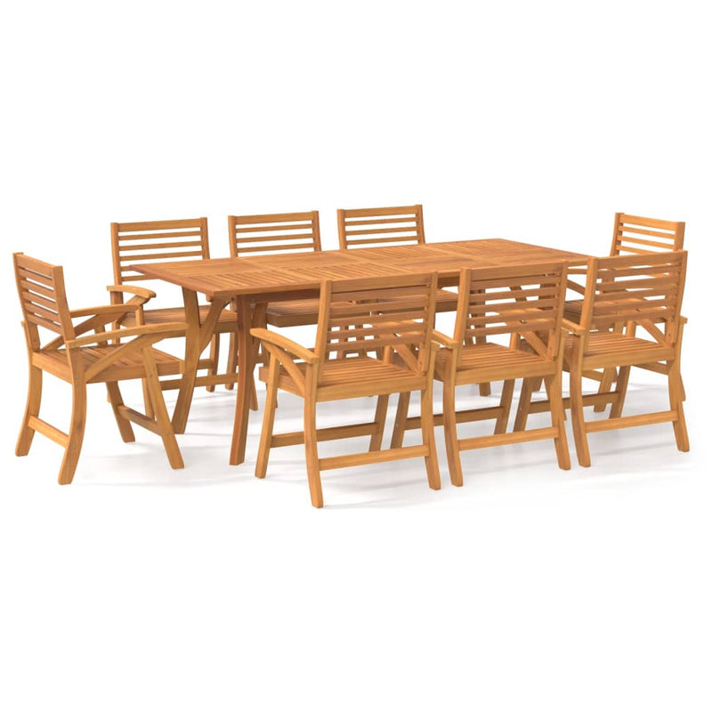 vidaXL 9 Piece Garden Dining Set Solid Wood Acacia