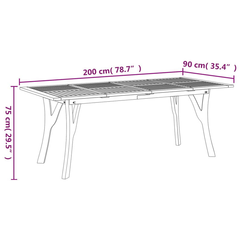 vidaXL 9 Piece Garden Dining Set Solid Wood Acacia