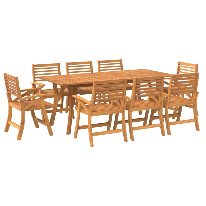 vidaXL 9 Piece Garden Dining Set Solid Wood Acacia