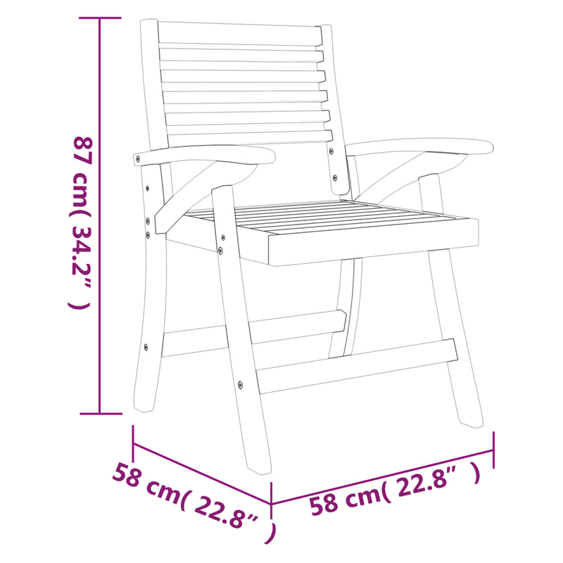 9 Piece Garden Dining Set Solid Wood Acacia