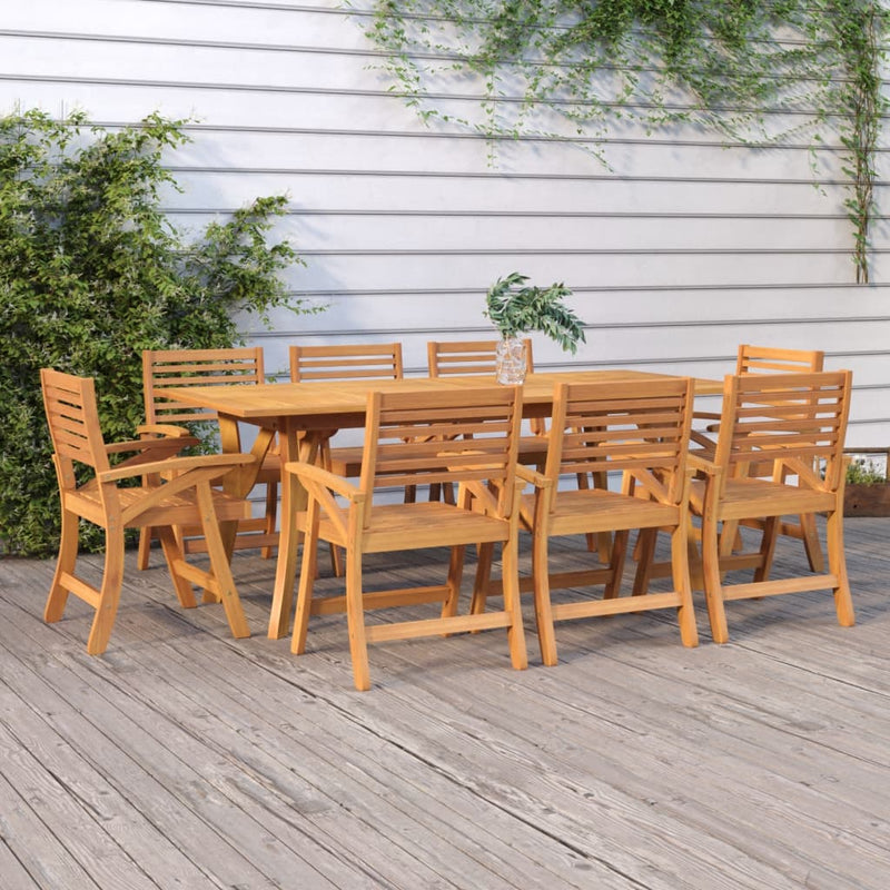 vidaXL 9 Piece Garden Dining Set Solid Wood Acacia