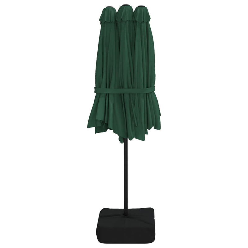vidaXL Double-Head Parasol Green 449x265 cm