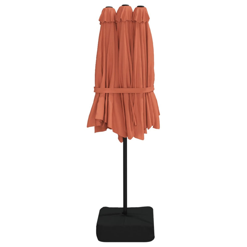 vidaXL Double-Head Garden Parasol Terracotta 449x265 cm