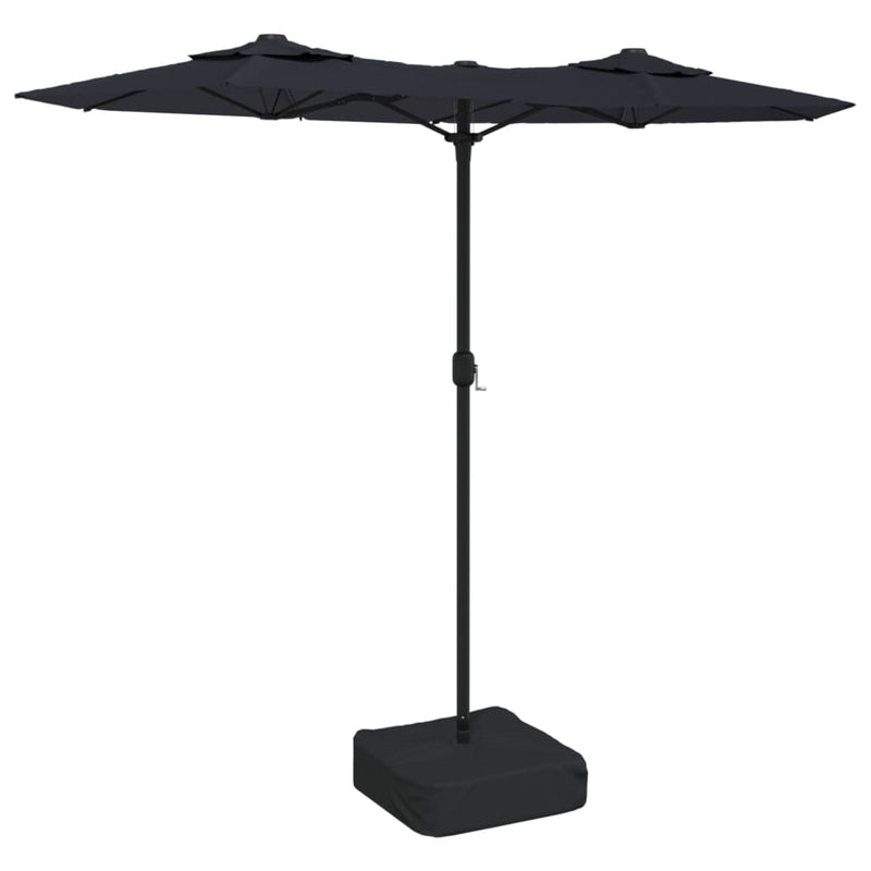 vidaXL Double-Head Garden Parasol Black 316x145 cm