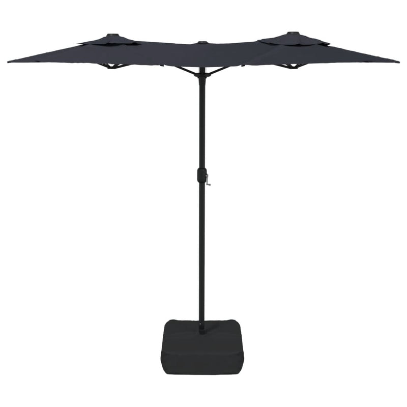 vidaXL Double-Head Garden Parasol Black 316x145 cm