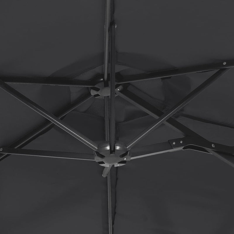 vidaXL Double-Head Garden Parasol Black 316x145 cm