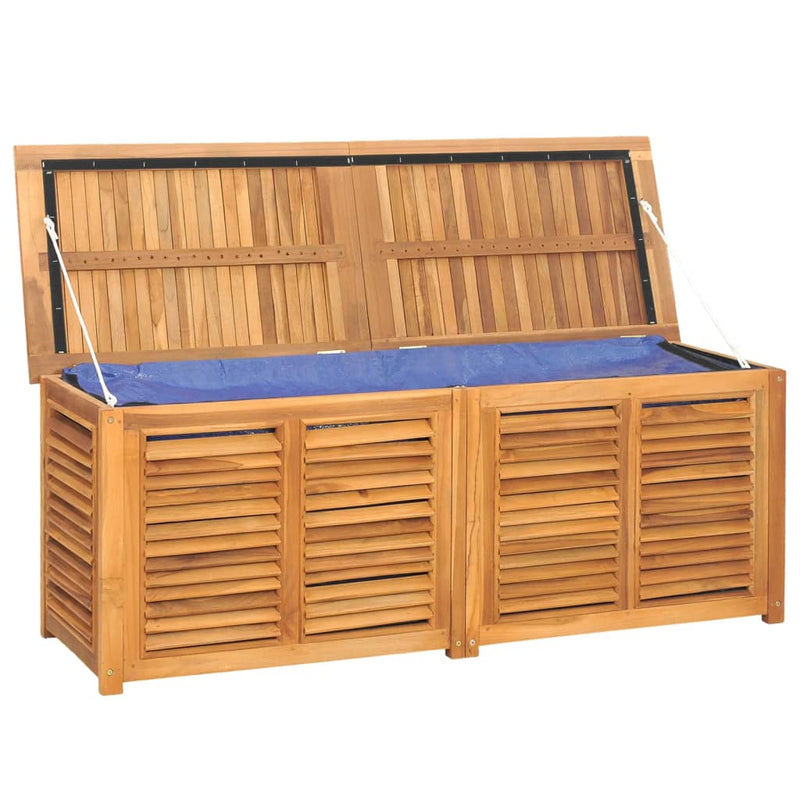 vidaXL Garden Storage Box with Bag 150x50x55 cm Solid Wood Teak