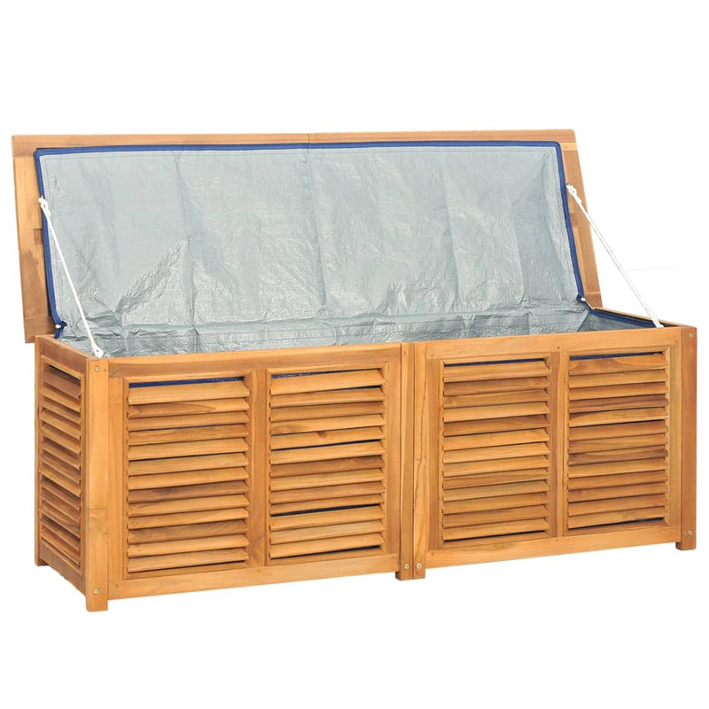 vidaXL Garden Storage Box with Bag 150x50x55 cm Solid Wood Teak