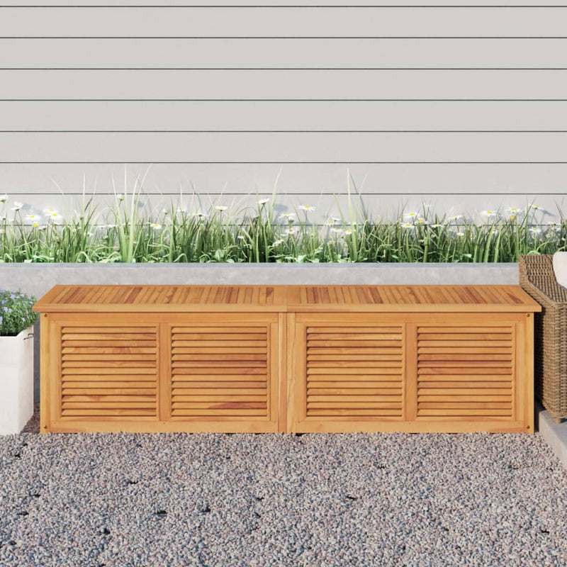 Garden Storage Box with Bag 200x50x53 cm Solid Wood Teak