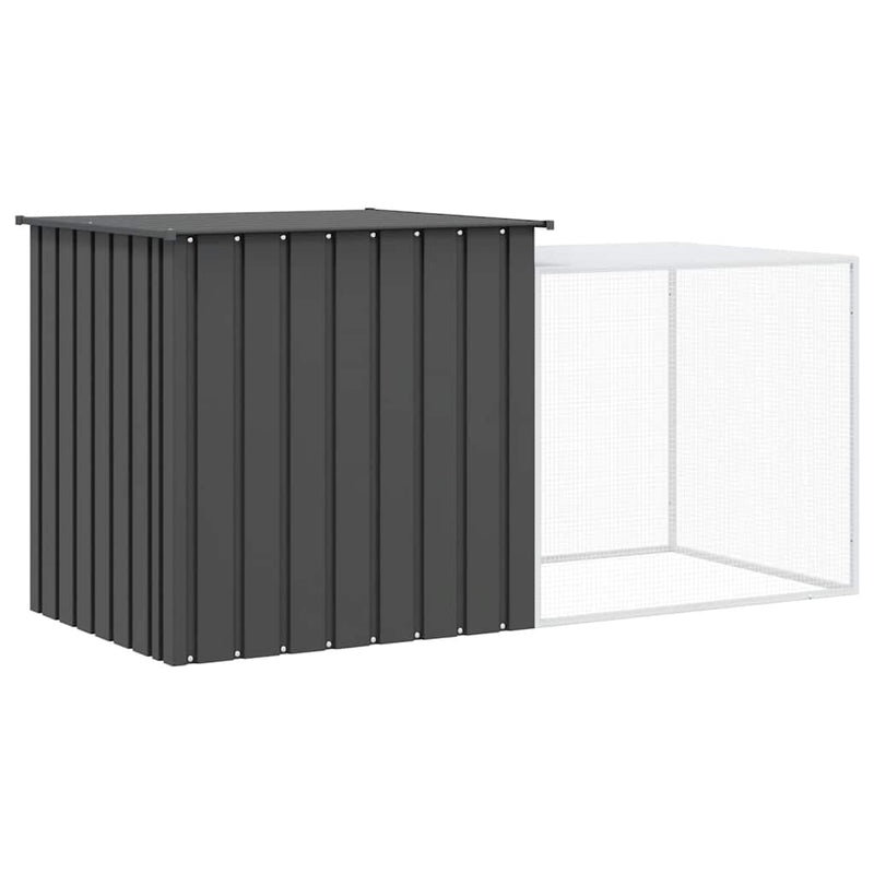 vidaXL Rabbit Cage Anthracite 200x91x100 cm Galvanised Steel