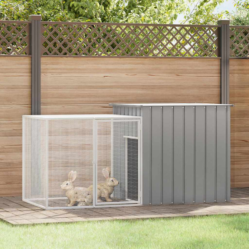 vidaXL Rabbit Cage Grey 200x91x100 cm Galvanised Steel