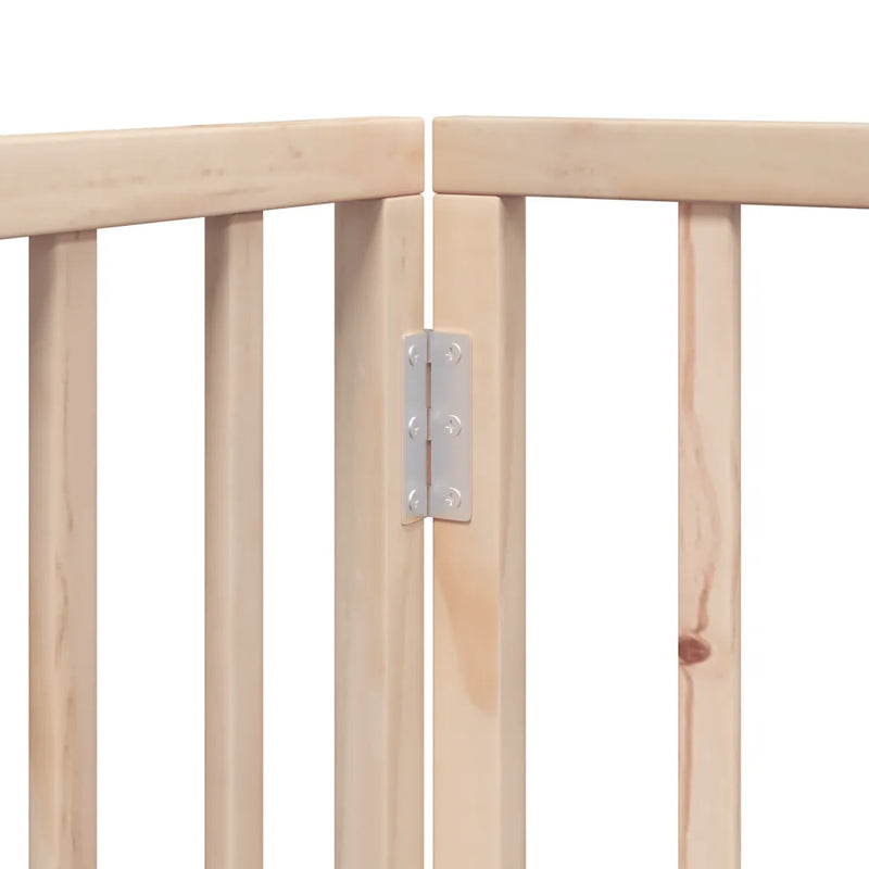 Dog Gate with Door Foldable 12 Panels 600 cm Poplar Wood