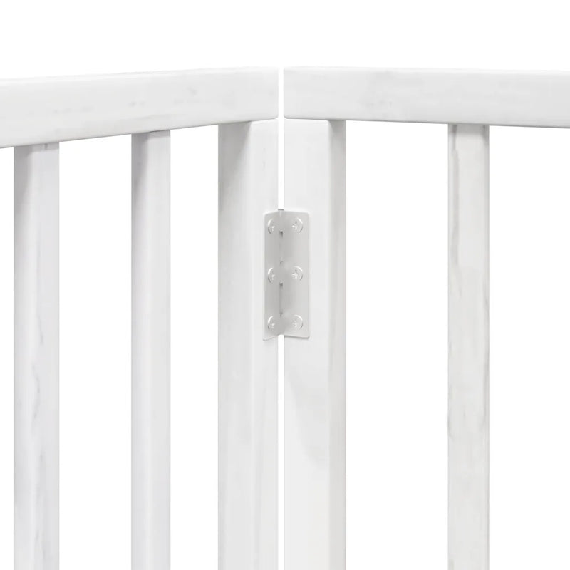 Dog Gate with Door Foldable 9 Panels White 450 cm Poplar Wood