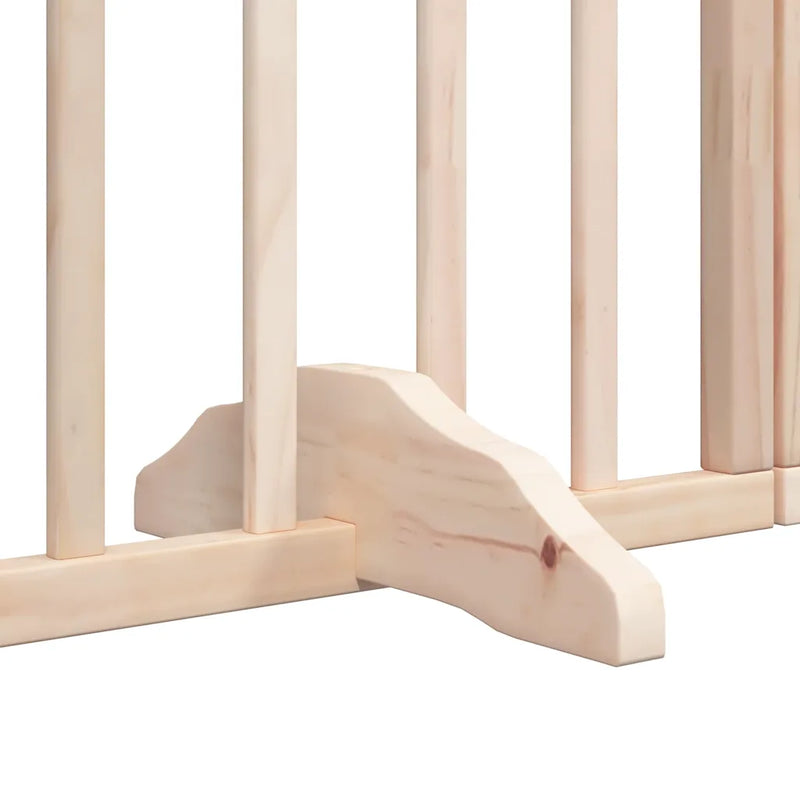 Dog Gate with Door Foldable 6 Panels 480 cm Poplar Wood