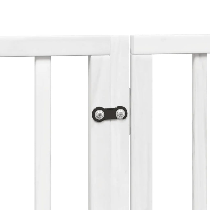 Dog Gate with Door Foldable 6 Panels White 480 cm Poplar Wood