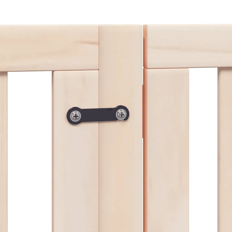 Dog Gate with Door Foldable 9 Panels 450 cm Poplar Wood