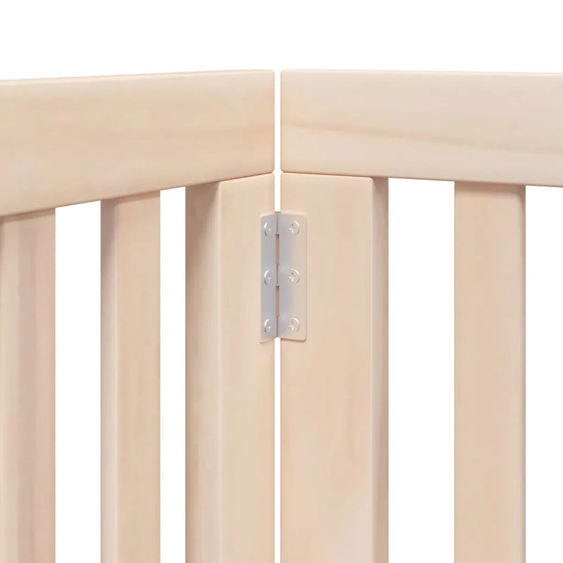 Dog Gate with Door Foldable 12 Panels 600 cm Poplar Wood