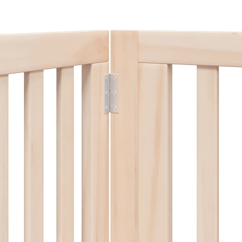 Dog Gate with Door Foldable 6 Panels 480 cm Poplar Wood