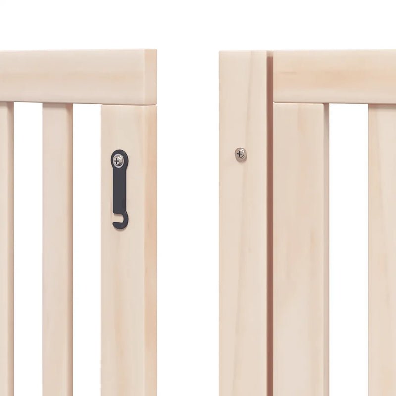 Dog Gate with Door Foldable 6 Panels 480 cm Poplar Wood