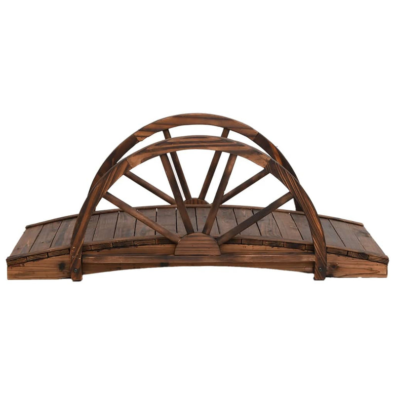 vidaXL Garden Bridge with Half-wheel 99x50x38 cm Solid Wood Fir