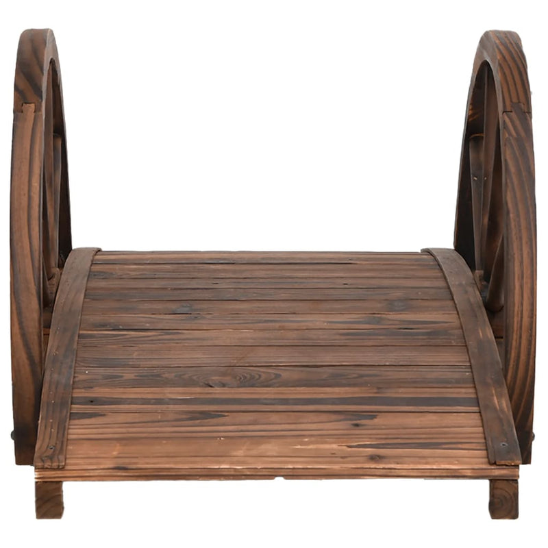 vidaXL Garden Bridge with Half-wheel 99x50x38 cm Solid Wood Fir