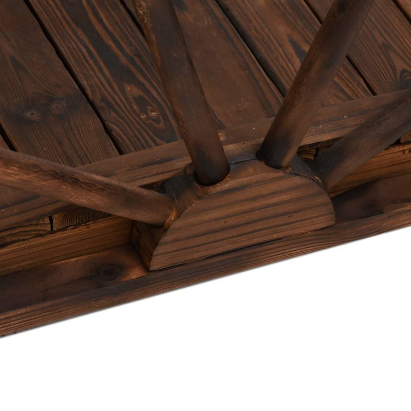 vidaXL Garden Bridge with Half-wheel 99x50x38 cm Solid Wood Fir