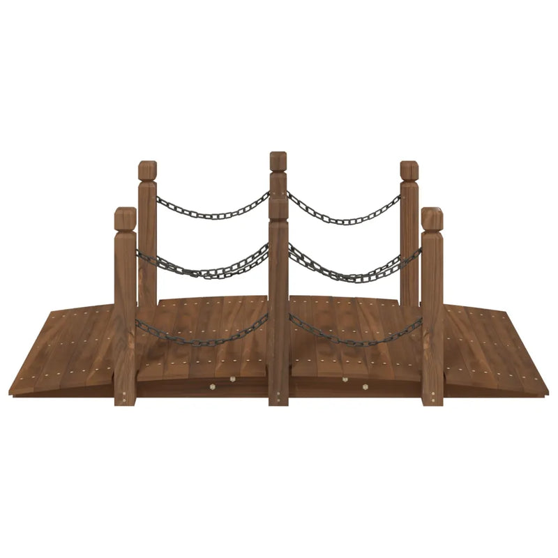 Garden Bridge with Chain Railings 150x67x56cm Solid Wood Spruce