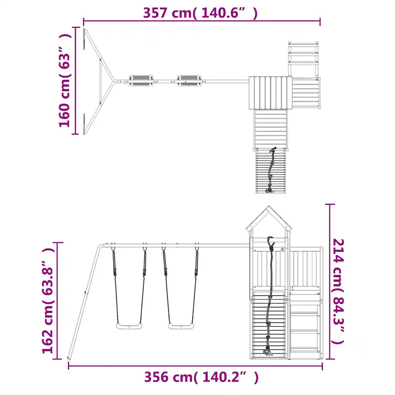 Outdoor Playset Impregnated Wood Pine
