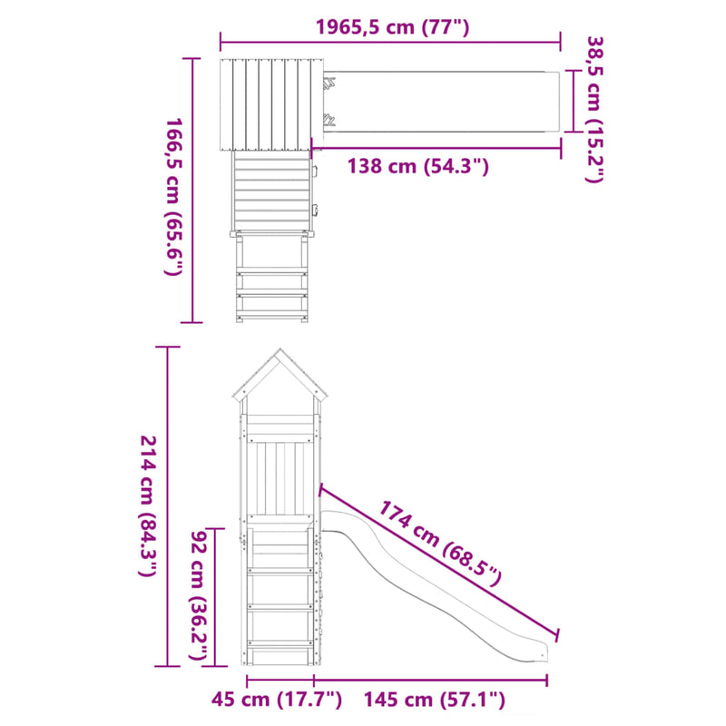 vidaXL Outdoor Playset Impregnated Wood Pine