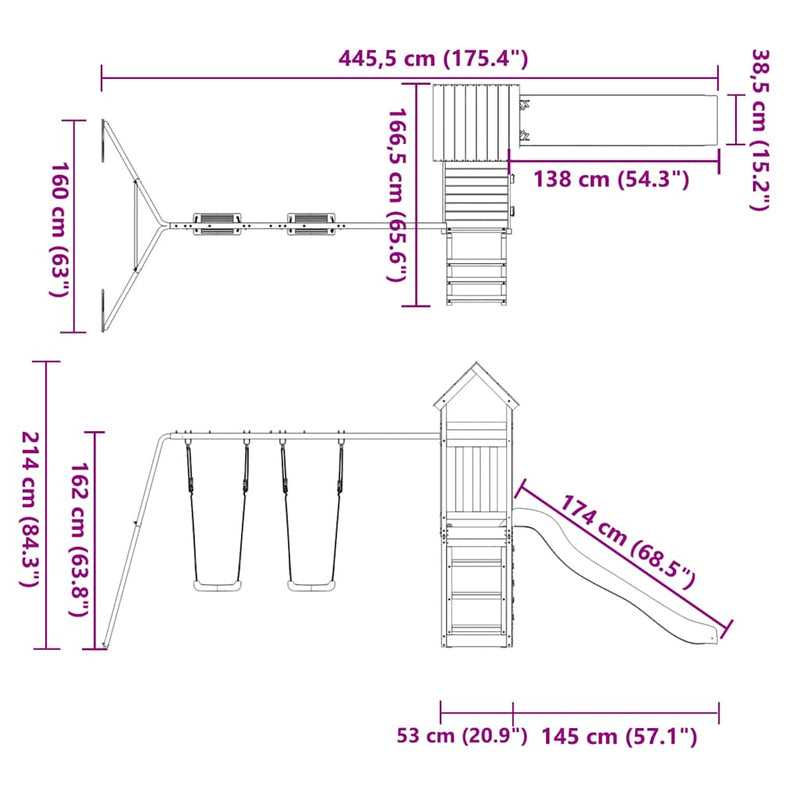Outdoor Playset Solid Wood Douglas