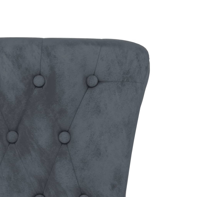 vidaXL High Back Chair Dark Grey Velvet Button Design