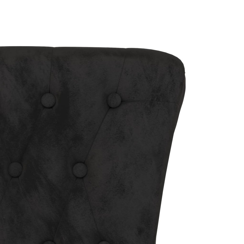 vidaXL High Back Chair Black Velvet Button Design