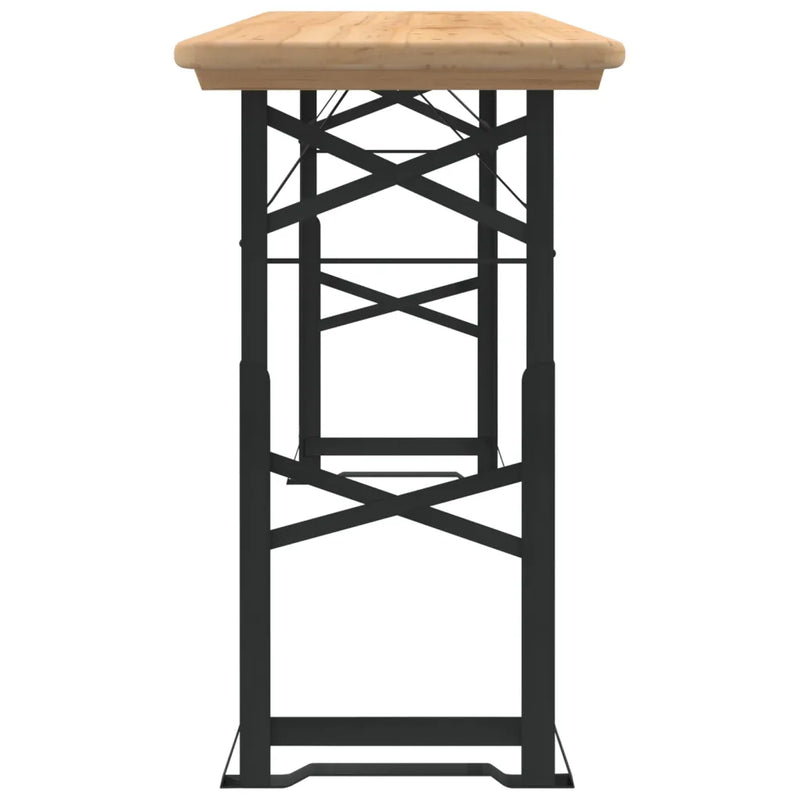 Folding Beer Table 170x50x75/105 cm Solid Wood Fir