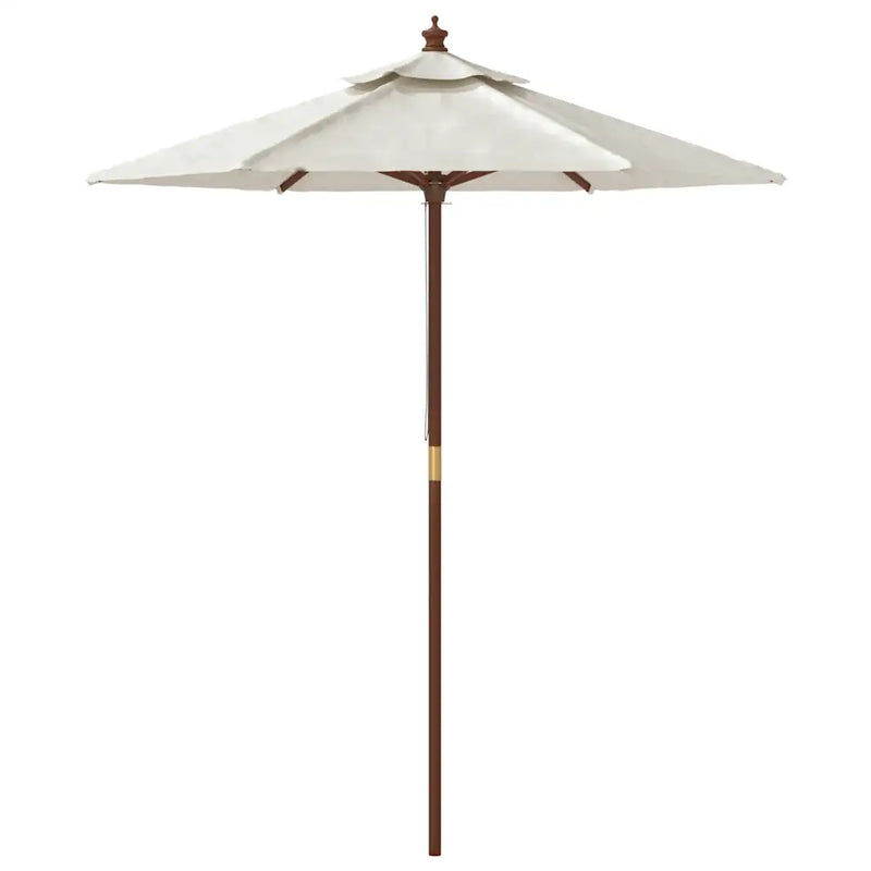 Garden Parasol with Wooden Pole Sand 196x231 cm